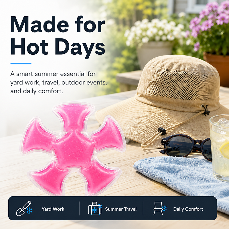 ❄️ Draagbare Koel Gel Inleg – Comfort in Hoed & Voor het Hele Lichaam 🧢💙