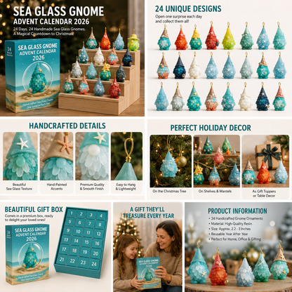 🌊🧝‍♂️Adventskalender met zeeglas-kabouters (✨Limited Edition 2026)