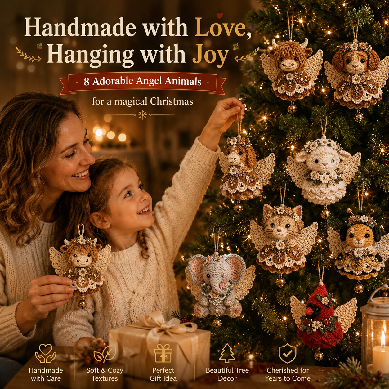 🔥Gehaakte engeltjes als kerstversiering – Schattige gevleugelde kerstboomdecoraties🧶