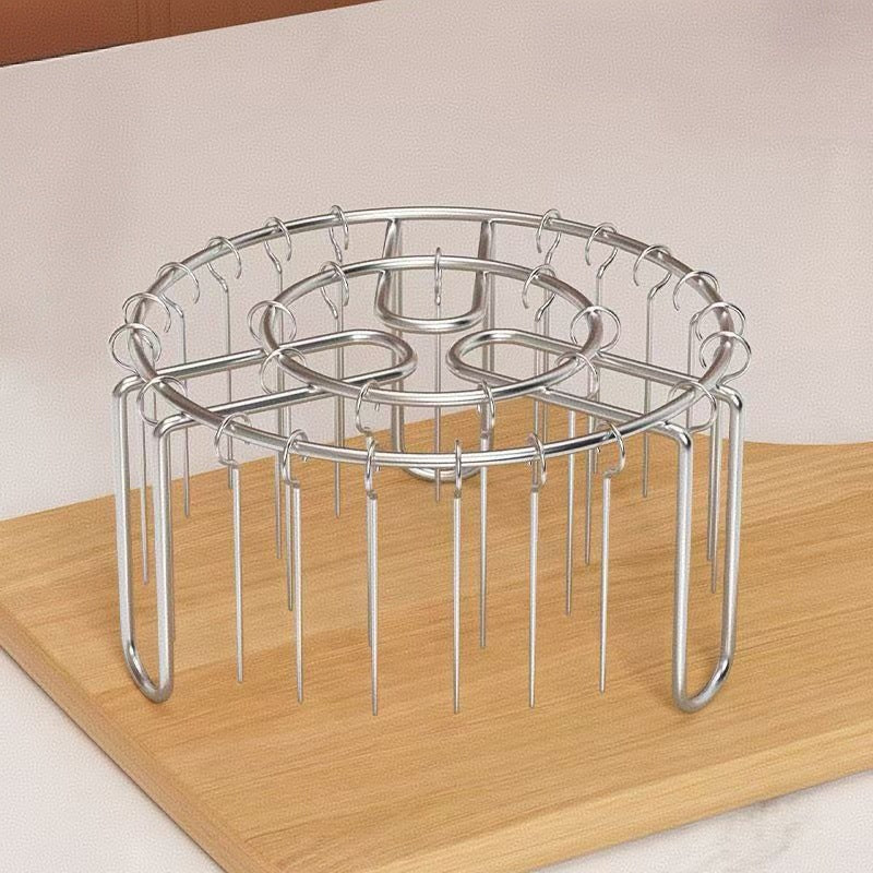 🔥 Spieshouder voor de heteluchtfriteuse – Roestvrijstalen verticale kebabhouder voor heteluchtfriteuses, ovens en zelfgemaakte BBQ-snacks🍢