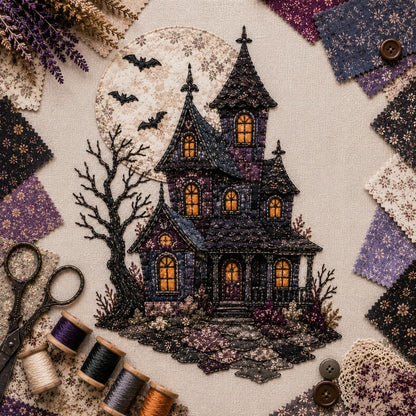 🎃🧵 Halloween Patchwork DIY Set – Maak Je Eigen Spookachtige Kunstwerk!