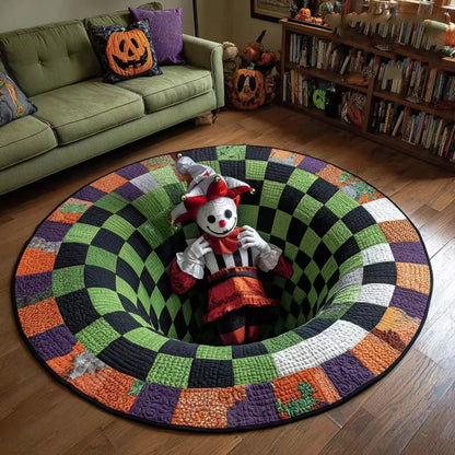 🔥 VANDAAG 50% KORTING 🎃 3D-skelet Vortex gewatteerd rond Halloween-vloerkleed