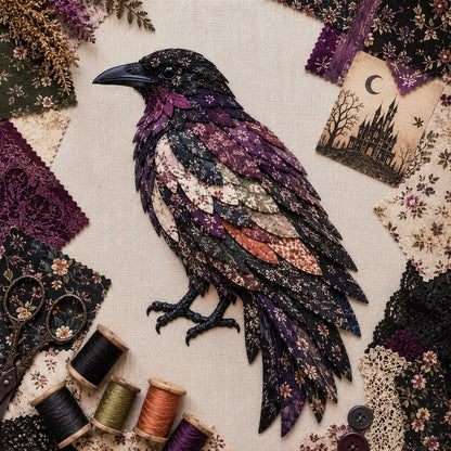 🎃🧵 Halloween Patchwork DIY Set – Maak Je Eigen Spookachtige Kunstwerk!