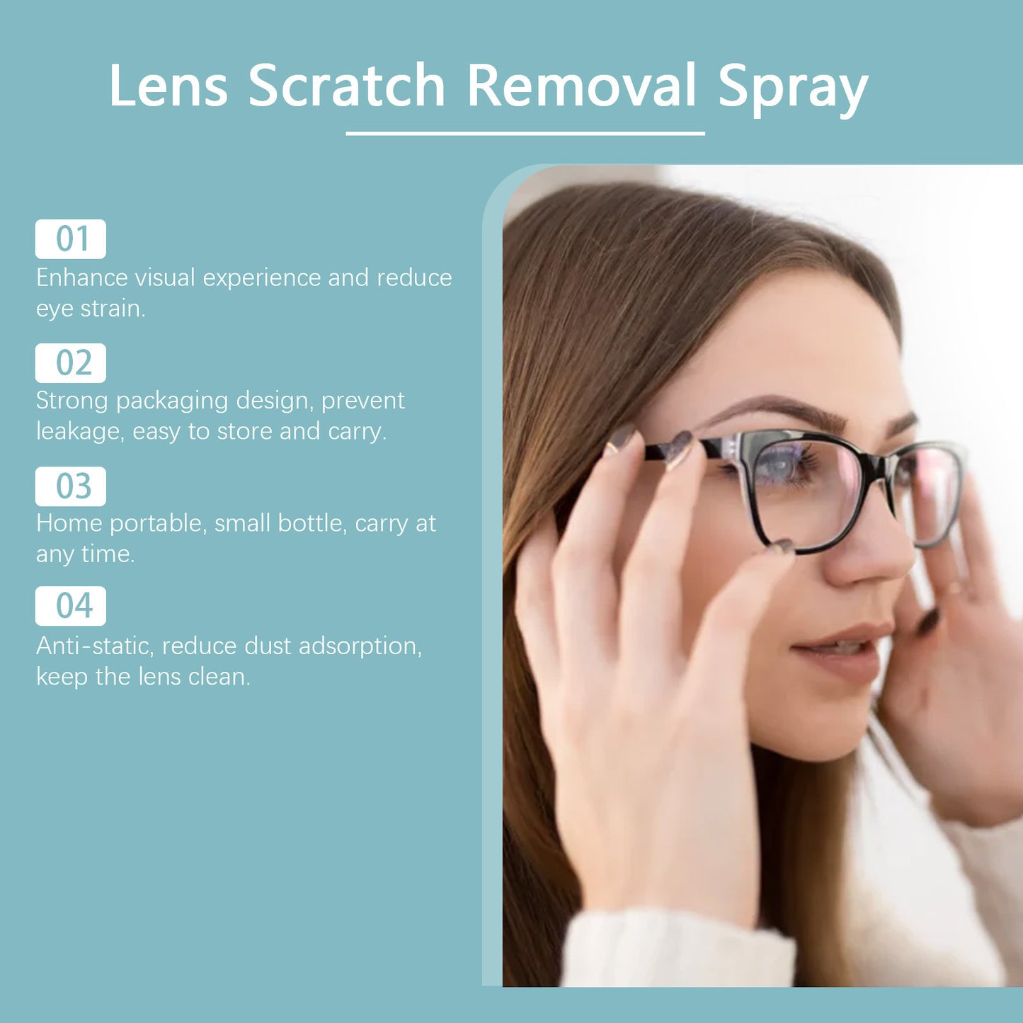 Kristalheldere Lenzen in Slechts Enkele Seconden! 👓💖✨Spray voor het herstellen van krassen op lenzen