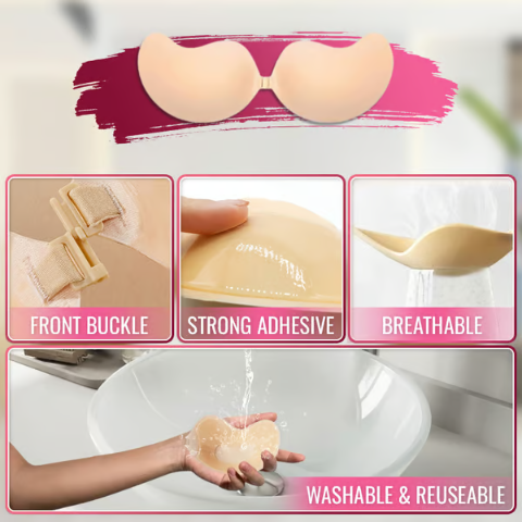 🌷Onzichtbare diva Strapless Rugloze Push Up BH