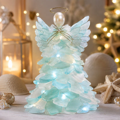 🎅 Beginnersvriendelijke doe-het-zelf-set voor kerstversiering met verlichte zeeglas-kerstman | Complete set inclusief stukjes zeeglas, warme kerstverlichting en een stapsgewijze handleiding 💕