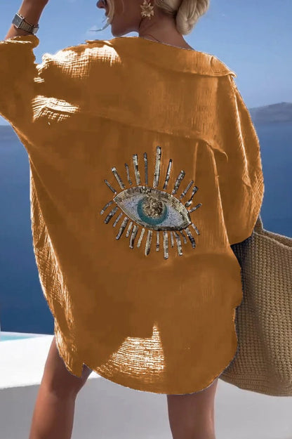 🎁2024 Nieuw Casual Pailletten Kralen Shirt