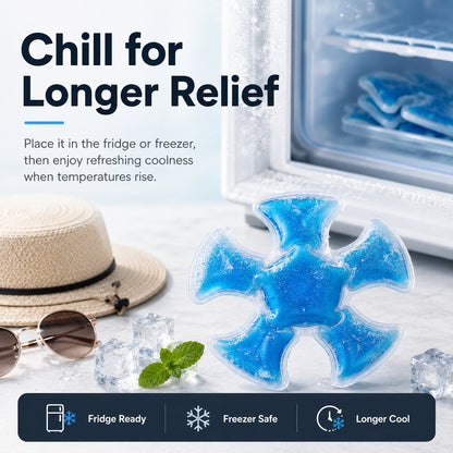 ❄️ Draagbare Koel Gel Inleg – Comfort in Hoed & Voor het Hele Lichaam 🧢💙
