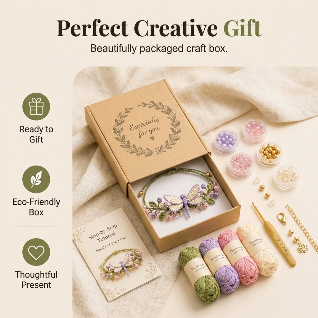 Handgemaakte Bloemen Armband DIY Set – Creatief & Ontspannend 🌸🦋✨
