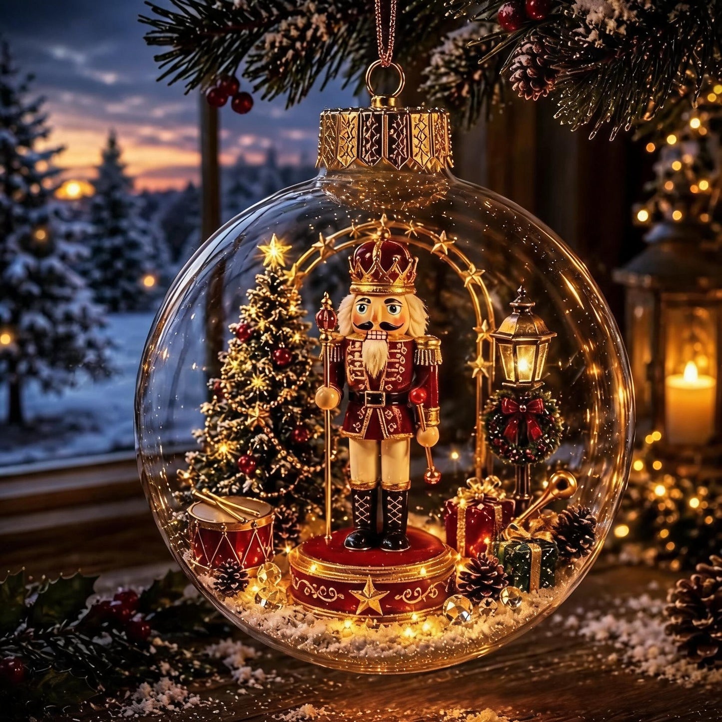 🎄Gloeiende kerstdiorama-kerstbal – Een kleine winterwereld in je handen
