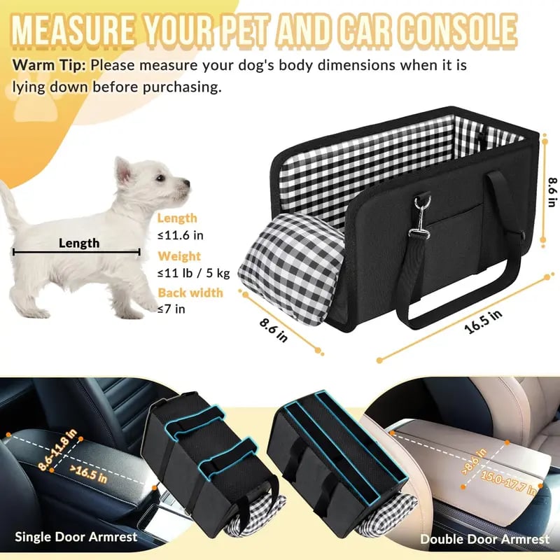🔥2026 HOT SALE 50% KORTING – Onmisbare autostoel voor honden voor op de middenconsole – Boosterzitje voor kleine huisdieren dat angst verlicht🐶🚗