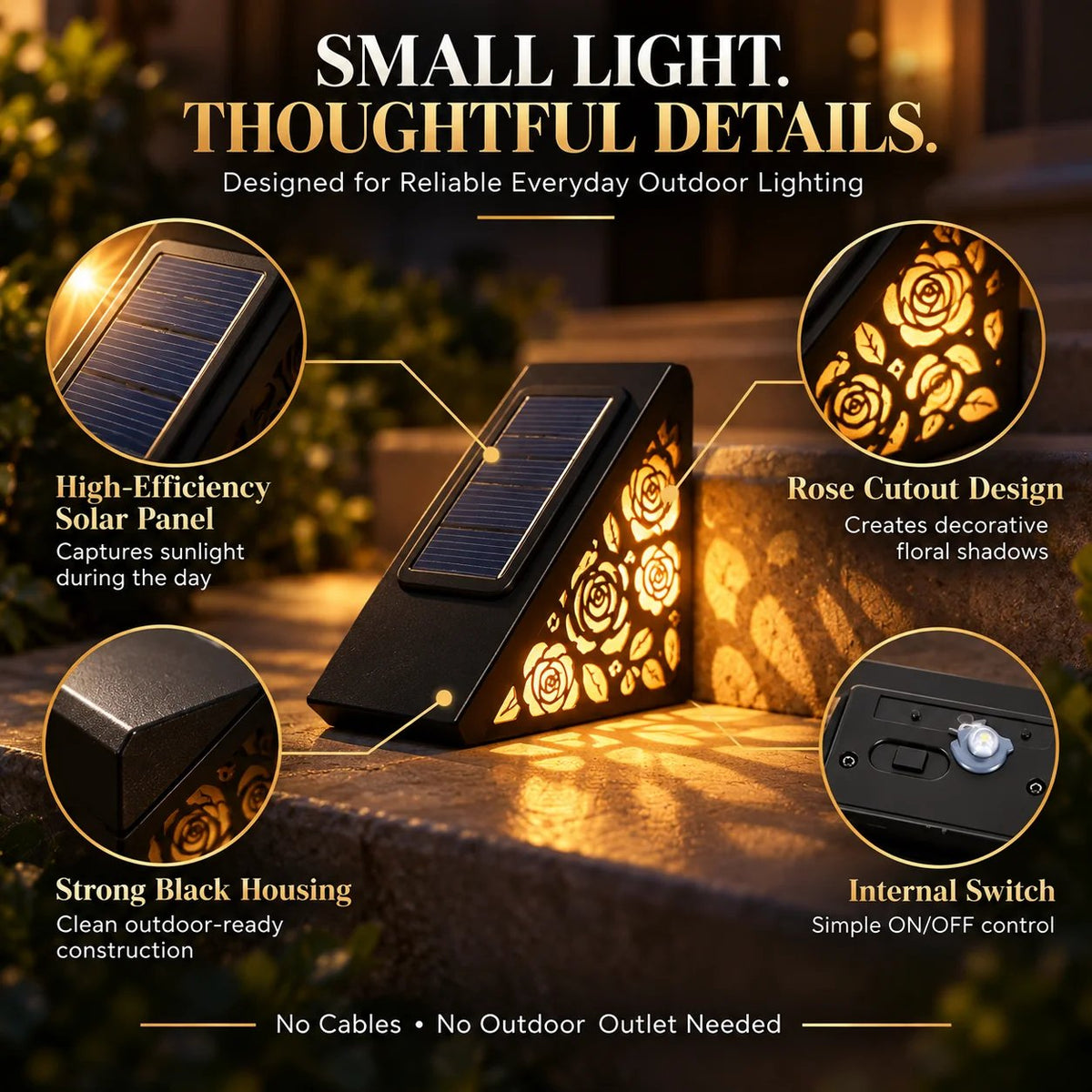 ✨🌙 Solar Tuinlamp met Bloemenlicht – Automatische Verlichting met een Romantisch Accent