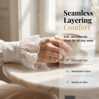 Elegante, afneembare kanten manchetten met korte mouwen – Stijlvolle accessoires in de vorm van valse mouwen voor blouses en jurken