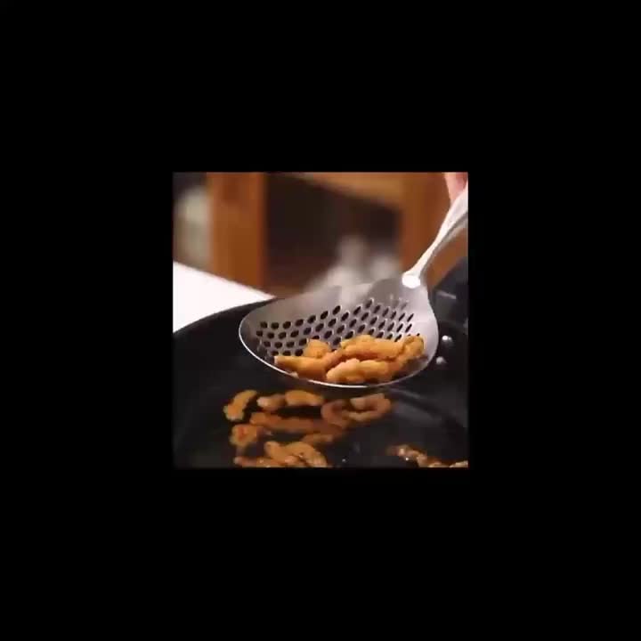 🥣✨ Fijnmazige roestvrijstalen vergiet – 2026 geüpgradede versie met ultrafijn filtergaas, handgreep, oliefilterschep en keukenzeef 🍜🍤