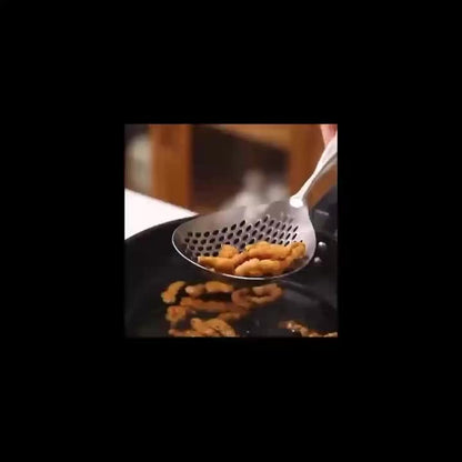 🥣✨ Fijnmazige roestvrijstalen vergiet – 2026 geüpgradede versie met ultrafijn filtergaas, handgreep, oliefilterschep en keukenzeef 🍜🍤