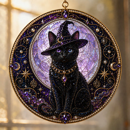 🌙 DIY-set voor een hemelse zwarte kat als raamversiering | 3D-zonnevanger met parelkraaltjes 🔮✨