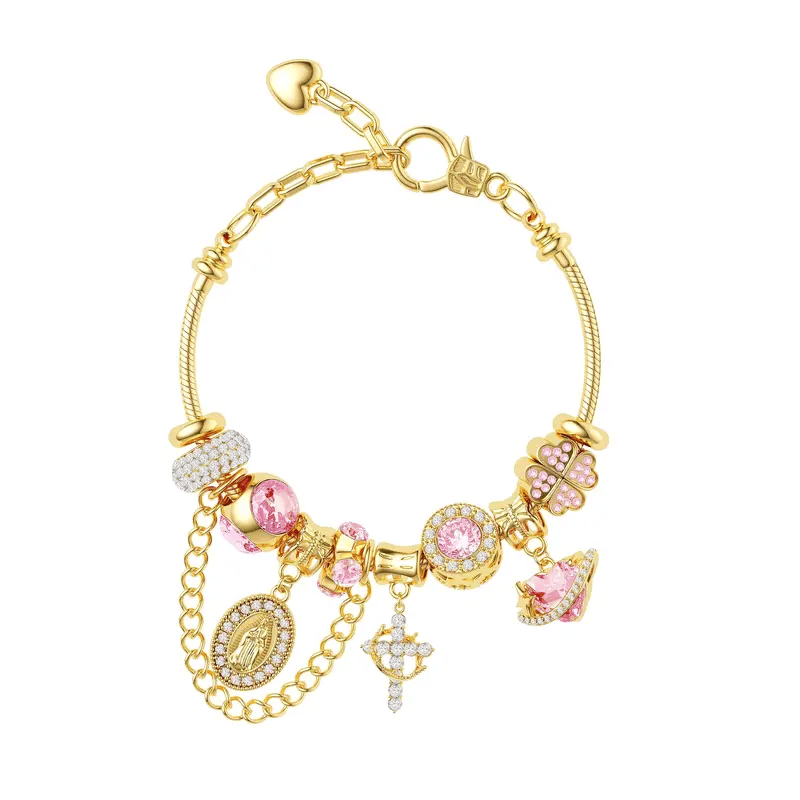 ✨Goud- en zilverkleurige Aurora-armband met slangenketting en meerdere elementen