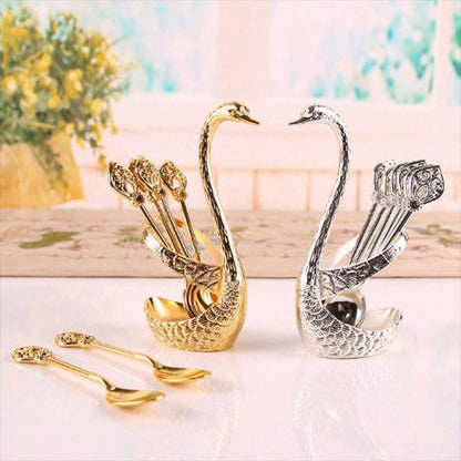 🎁Creatieve koffieroerstokjesset met zwaanmotief (6 stuks)✈️Hoe meer je koopt hoe meer je bespaart🔥