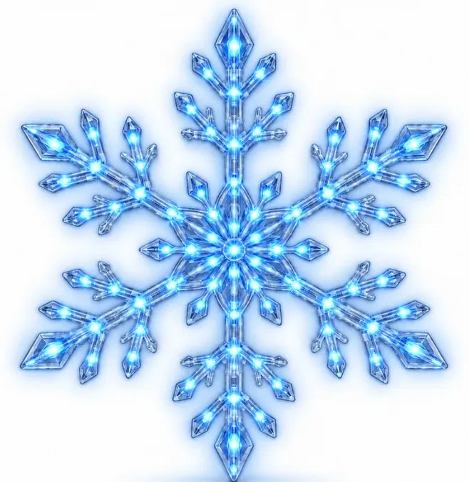 ❄️✨ LED-wandlampjes in de vorm van sneeuwvlokken — 3D-kerstversiering met afstandsbediening, blauwe en witte gloed