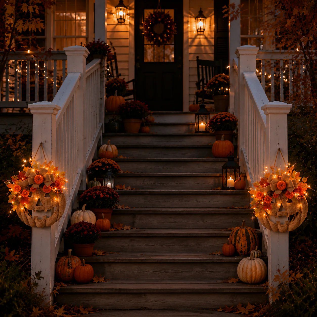 🎃✨ Lighted Burlap Pumpkin Wreath  (✨Limited Edition 2026)