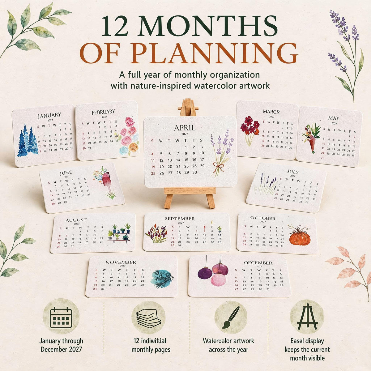 🌱 Milieuvriendelijke Plantbare "Tijdloze" Zaadkalender 2027 ✨