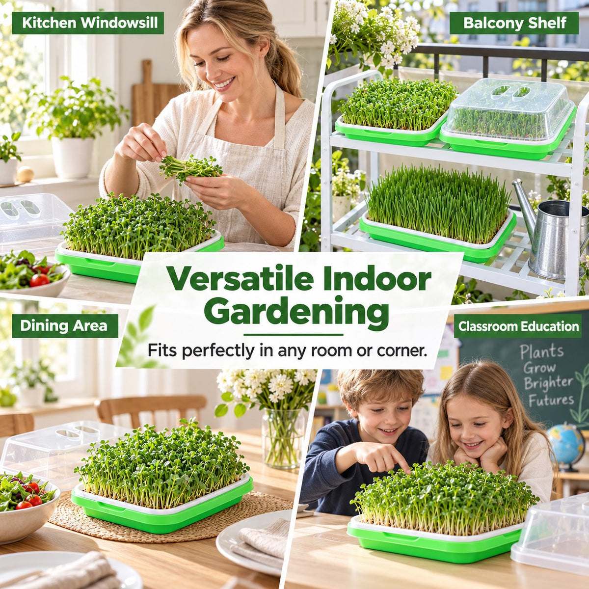 🌱🥬 Hydroponische Kweekbak voor Kiemplantjes – Kweek Zelf Verse Groenten Zonder Potgrond