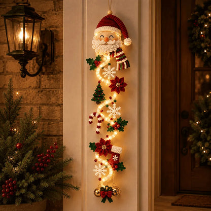 🎄MerryCascade™ Verlichte kerstdeurhanger | 6 feestelijke verlichte ontwerpen met een warme gloed, driedimensionale details en ruimtebesparende verticale decoratie ✨