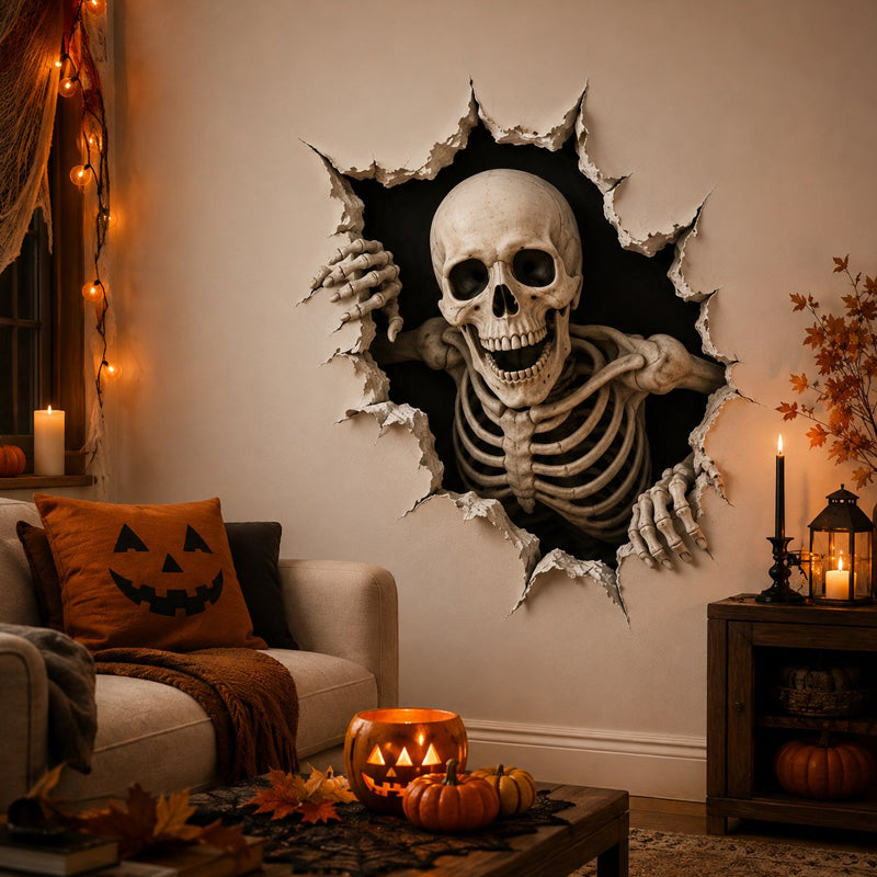 🎃👻 Halloween 3D Muursticker – Laat je Muur Tot Leven Komen! 🕷️