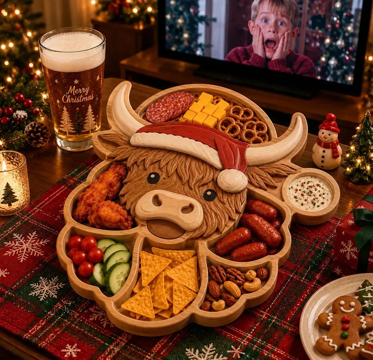 🎄Kerstsnackschaal met figuurtjes | 11 feestelijke ontwerpen met vakjes voor crackers, kaas, fruit, snoep en kerstlekkernijen 🍿