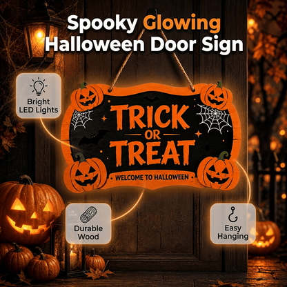 🎃 Trick or Treat Halloween Deurbord – Sfeervolle Halloween Welkom Decoratie 👻🦇