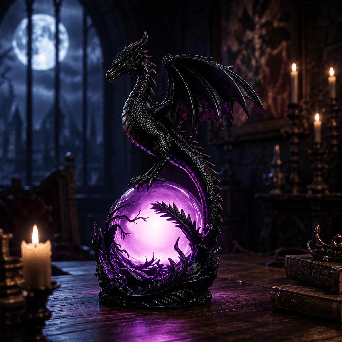 🔮Gotische draken-LED-kristallenbol voor een donkere, esthetische inrichting