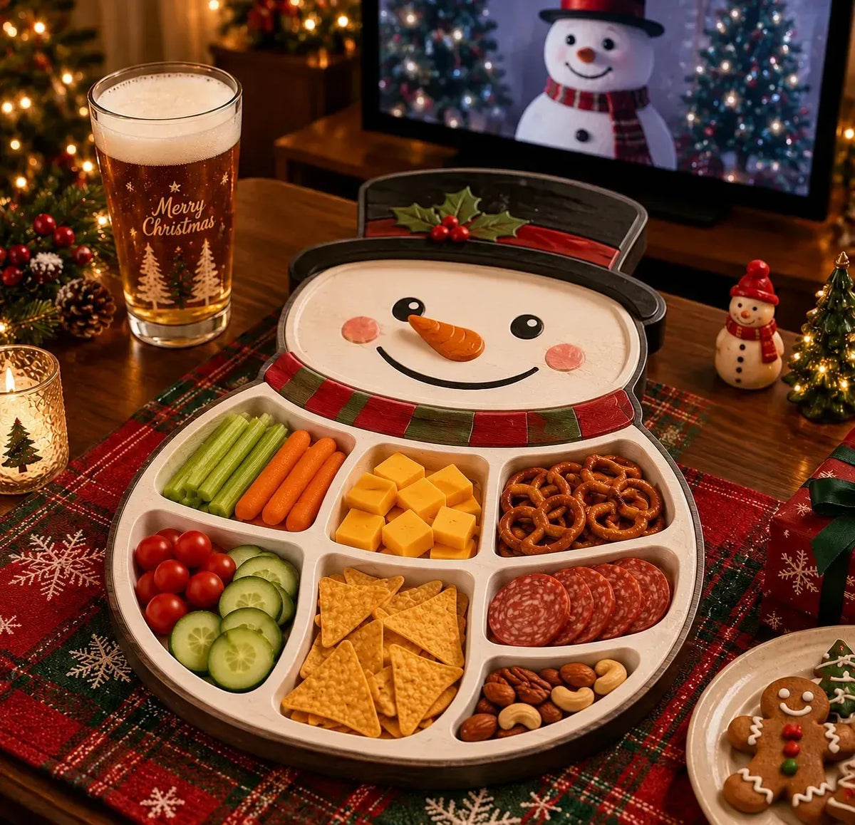 🎄Kerstsnackschaal met figuurtjes | 11 feestelijke ontwerpen met vakjes voor crackers, kaas, fruit, snoep en kerstlekkernijen 🍿