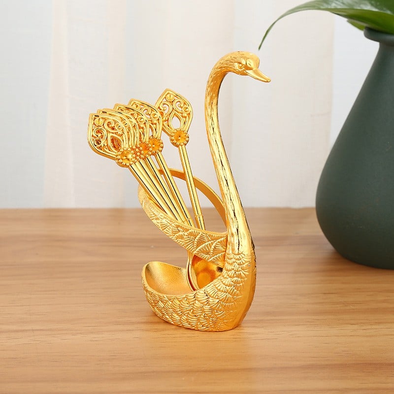 🎁Creatieve koffieroerstokjesset met zwaanmotief (6 stuks)✈️Hoe meer je koopt hoe meer je bespaart🔥