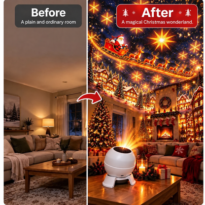 🎅🌠 Compacte Kerstlichtprojector – Geniet van Feestelijke Projecties Zonder Slingers of Ladders!