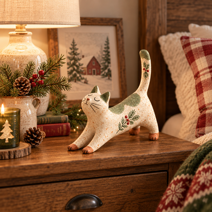 🐈🎄 Kerstkatje uit het bos – een gezellig klein bosvriendje voor je vakantiehuis