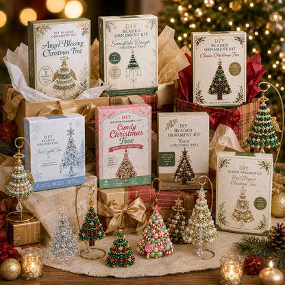 🎄 DIY-set voor kerstboomversieringen met kralen – Maak je eigen sprankelende kerstsouvenir! ✨💎