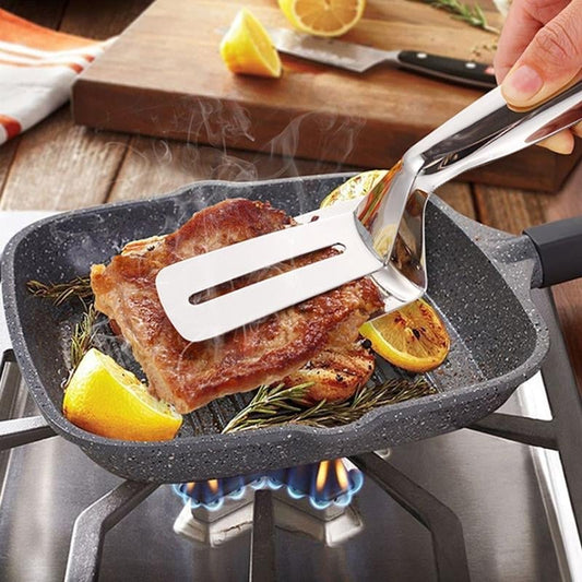 🔥 Multifunctionele RVS Kooktang – Spatel en Tang in Één! 🍔✨