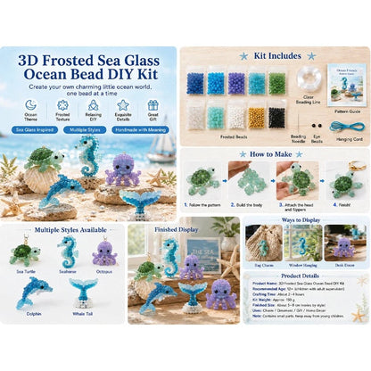 🐳 DIY-set voor het maken van kralen in de stijl van berijpt zeeglas✨