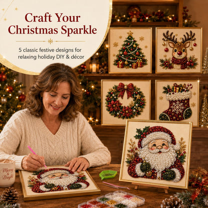 🧘Ontspannend en geschikt voor beginners - 🎨💎DIY-kerstpakket voor parel-diamantschilderij