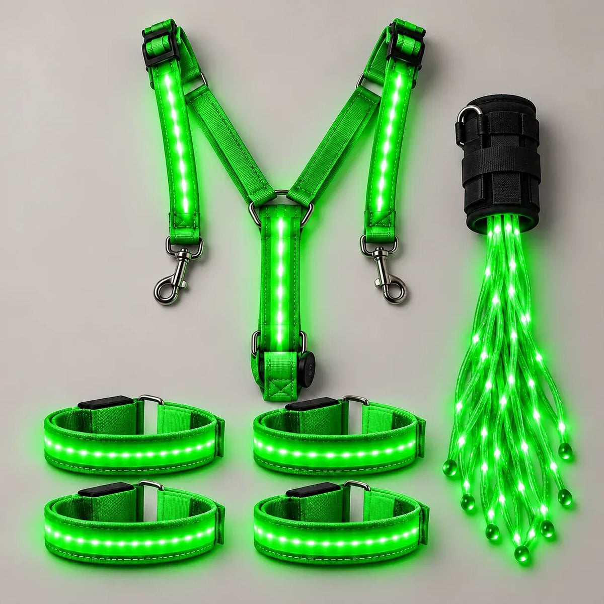 🌟✨ 6-delige LED-veiligheidsuitrusting voor paarden met nachtverlichting 🐎