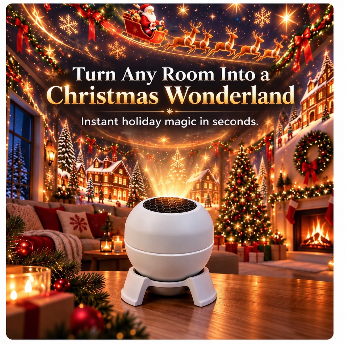 🎅🌠 Compacte Kerstlichtprojector – Geniet van Feestelijke Projecties Zonder Slingers of Ladders!