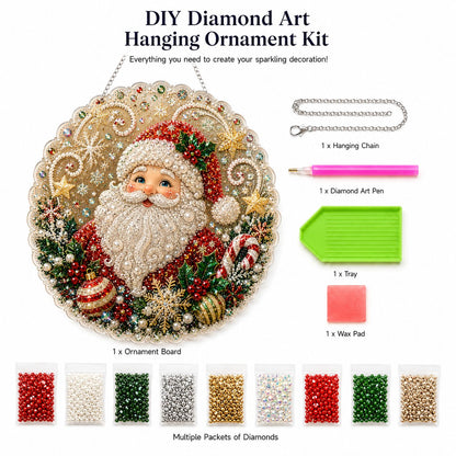 🎄 Kerst-diamantkunst-set met parels voor een acryl wandplaat | Krasbestendig, kleurvast bord met parelkraaltjes | Zelf te maken, handgemaakte kerstversiering 🎅💎