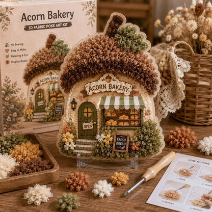 🔥Laatste dag: 50% KORTING - ✨Whimsical Village 3D-poke-art-set van stof