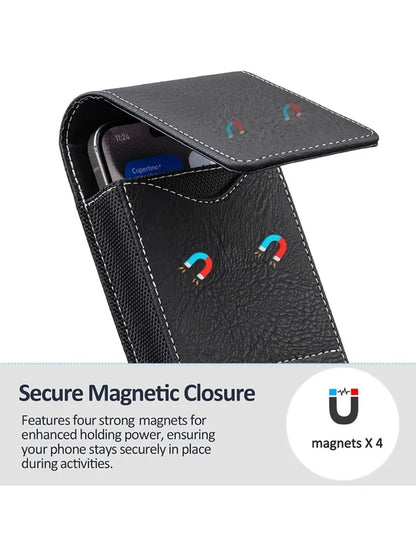 ⚡Grote korting | Heupriem-telefoonhoesje 📱 Leren holster met meerdere vakken en kaarthouder