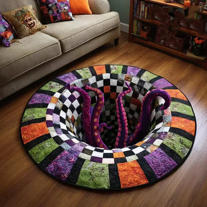 🔥 VANDAAG 50% KORTING 🎃 3D-skelet Vortex gewatteerd rond Halloween-vloerkleed