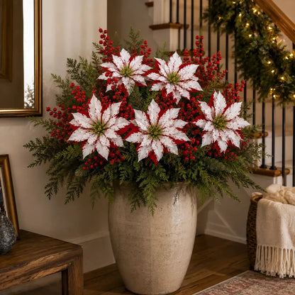 🌸✨ Kunstmatige kerst-winde – bloeit het hele jaar door, geen onderhoud nodig! 🌿