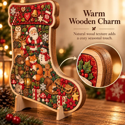 🎄 Houten kerstpuzzel van 20 cm met standaard | 9 feestelijke ontwerpen om in elkaar te zetten en tentoon te stellen 🧩