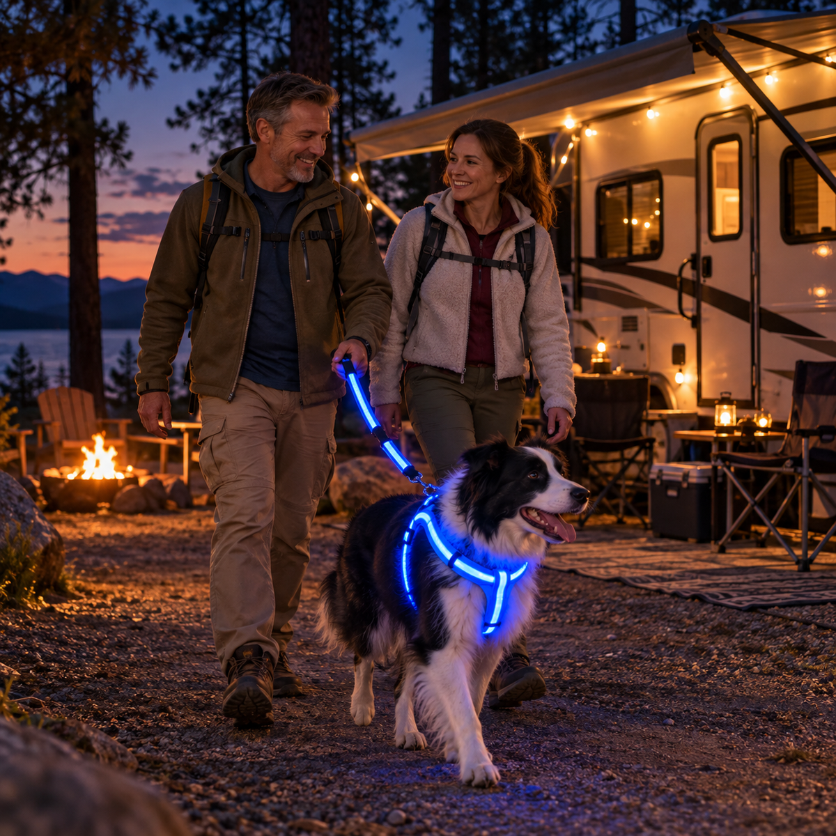 🐾✨LED-verlichte hondenharnas- en riemset