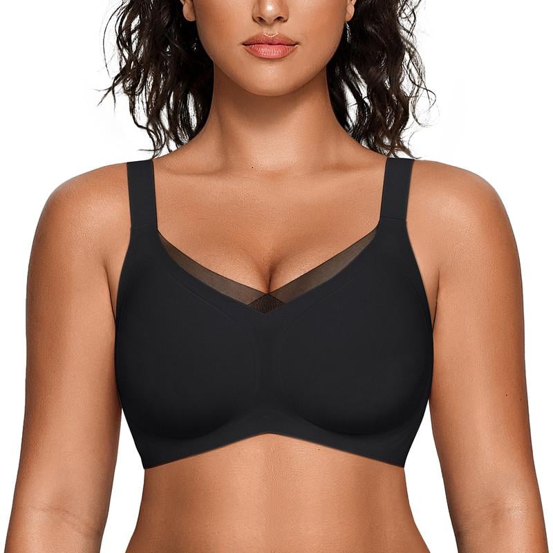 Damesschoenen Draadloze V-Hals Oversteek Mesh Naadloze Push-Up BH