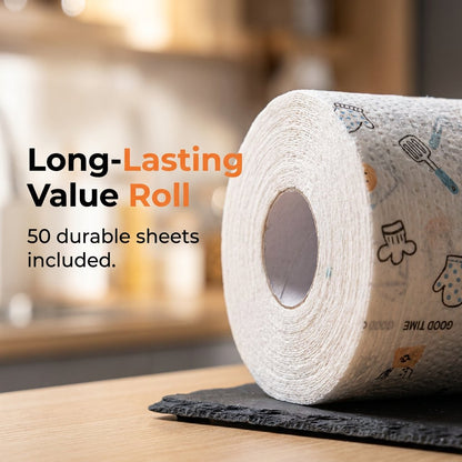 🔥 Rol met 50 stuks herbruikbare poetsdoekjes – Wassen, hergebruiken en meer schoonmaken voor minder geld 🌿